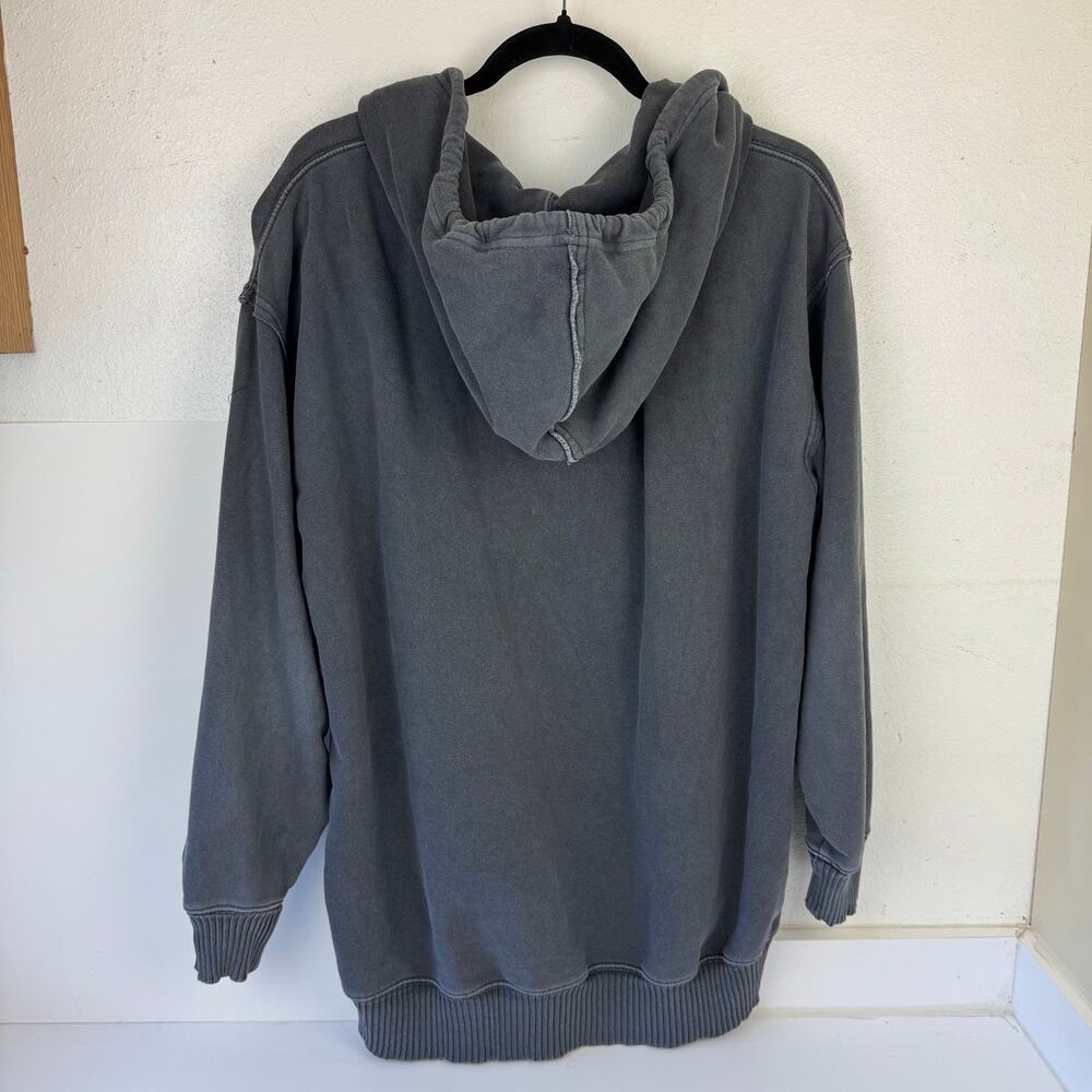 AE American Eagle Dark Gray Charcoal Oversized Zip Hoodie Womens Sz M - Picture 2 of 6